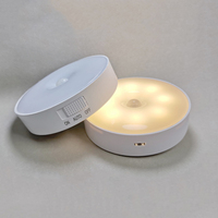 Coller sous l'armoire LED rondelle lumière 300mAh alimenté par batterie sans fil escalier placard Led veilleuse