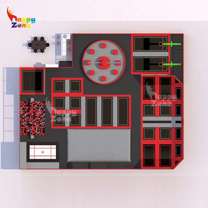 Grand <span class=keywords><strong>parc</strong></span> de trampoline intérieur personnalisé commercial pour équipement de jeu doux de divertissement familial avec parcours d'obstacles Ninja Tag Arena - Product Image 3