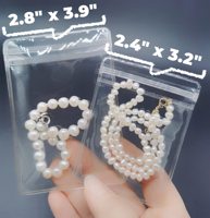 Sacs à bijoux en PVC transparents anti-ternissement avec fermeture éclair pour le rangement de bijoux en argent, bagues et boucles d'oreilles