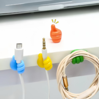 Clip de fixation en silicone auto-adhésif pour écouteurs/écouteurs intra-auriculaires, modèle DR-10.9, pour rangement à domicile ou au bureau