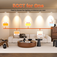 Lampu LED Recessed 5 6 Inch Retrofit Baffle Trim 120V E26 Base IC Tertutup Rapat Bersertifikasi Energy Star ETL, Dapat Diredupkan, CCT Dapat Diubah