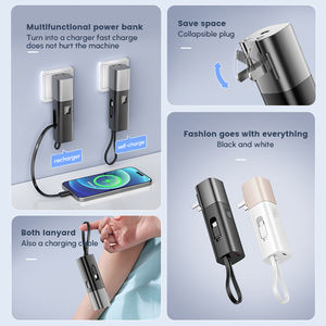 Lkl <span class=keywords><strong>3</strong></span>-in-1 ngân hàng điện PD 20W USB C sạc khối 5,000mAh sạc di động với được xây dựng trong cáp USB-C và có thể gập lại AC cắm - Product Image 3