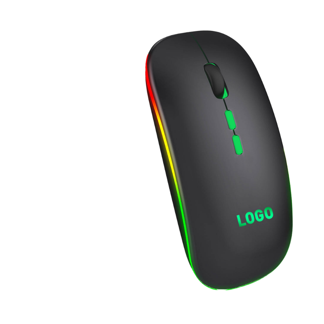 Hot Selling Custom Logo Ultrl-thin 2.4G Wireless +BT+rechargeable RGB Max DPI 1600 Adjustable Gaming Mouse for Tablet &laptop