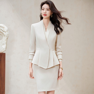Women's Suit Set Elegant Three Quarter Sleeve Crepe Anti-Wrinkle Spring Office Wear - Product Image 2