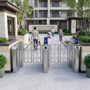 Factory Price <b>Swing</b> Barrier Gate Stainless Steel Automatic <b>Swing</b> Turnstile Gate With RFID Face Card Reader Access Control System - Product Image 1