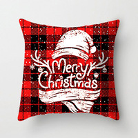 Taie d'oreiller personnalisée Housse de coussin de Noël en velours imprimé décoratif