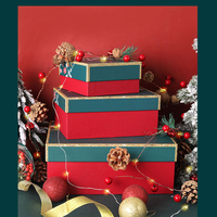 Boîte cadeau de Noël personnalisée avec des animaux de dessin animé, boîte cadeau en papier de Noël avec poignées, boîte d'emballage de Noël pour les bonbons des fêtes