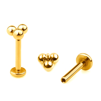 Anting Fashion G23 16G Titanium Internally Thread Labret Perhiasan Tindik Tubuh Sederhana untuk Bibir, Helix, Hidung, Grosir Perhiasan