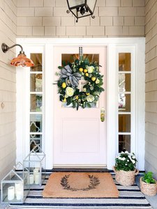 Decorazioni per la casa con ghirlande di plastica gialle a forma di rosa e limone, regali per le festività - Product Image 3