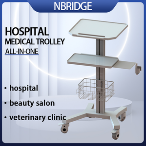 Stazione di lavoro di alta qualità regolabile in altezza Mobile medicale Trolley Tablet VESA ospedale carrello per clinica dentale - Product Image 3
