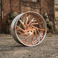 Jantes forgées 2 pièces 5 trous 20 22 24 pouces Chrome Or Rose à déport profond 5*114.3 5*120 pour Dodge Charger Chrysler 300C