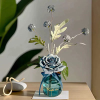Diffuseur de parfum d'intérieur à bâtonnets d'huiles essentielles, décor floral séché, sans flamme, longue durée, pour aromathérapie