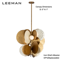 Lustre suspendu LED contemporain en fer doré rustique à hauteur réglable pour salle à manger, taille moyenne, décoration intérieure
