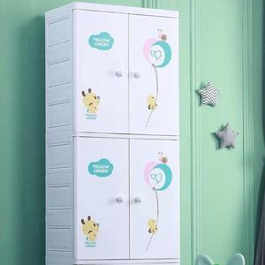 Armadio Moderno in Plastica a 2 Strati per Appendere Vestiti e Conservare Oggetti Vari in Camera da Letto o Hotel - Product Image 4