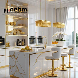 Armarios de Isla de doble fregadero pintados de lujo completo personalizados armarios de diseño de muebles de cocina modernos/armarios - Product Image 6