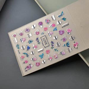 Novedad, Pegatinas <span class=keywords><strong>de</strong></span> <span class=keywords><strong>Uñas</strong></span> 3D con Diseño <span class=keywords><strong>de</strong></span> Corazón, Flores y Hojas, Resistentes al Agua, Personalizadas, Autoadhesivas, Proveedor <span class=keywords><strong>de</strong></span> Calcomanías para <span class=keywords><strong>Uñas</strong></span> - Product Image 3