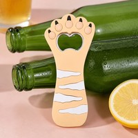 Décapsuleur de bouteille de bière en PVC souple en forme de patte de chat 3D personnalisé, directement de l'usine, faible MOQ, ergonomique, en métal, outil de bar