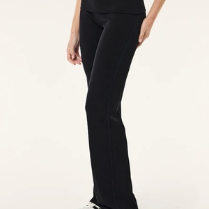 Leggings de yoga élastiques et respirants à jambes évasées, taille haute, extensibles dans quatre directions, en Spandex/Nylon écologique, grandes tailles, anti-transpiration - Product Image 3