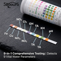 Seaoura SR-901 Strip Tes Air Akuarium Profesional 9 in 1 Warna Tidak Berluntur Perlengkapan Tes Akuarium 65/135 Buah