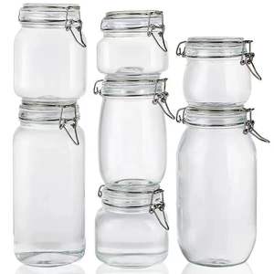 مصنع جودة عالية جرة ميسون فارغة على شكل اليقطين واضحة مع قفل مشبك معدني - Product Image 4