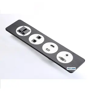 Populaire Design Aluminium Panel Socket Strip Flushbonading Universeel Stopcontact Met Usb Voor Meubels