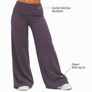 Conjunto de Yoga de Tres Piezas Color Morado Ciruela Premium para Mujer, con Chaqueta con Cierre, Sujetador Halter y Pantalones Anchos para Fitness Profesional - Product Image 2