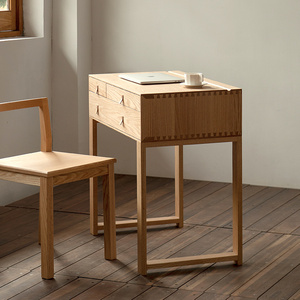 Artistic Style Wooden Makeup <b>Table</b> <b>Mirror</b> Storage Tray Red Oak Small Apartment Bedroom Detachable Multi-function Model YJ016 - Product Image 3