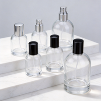 Vente en gros OEM, flacon pulvérisateur en verre transparent personnalisé avec pompe pulvérisatrice pour huile essentielle d'aromathérapie, parfum, 30 ml, 50 ml, 100 ml