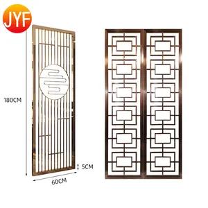 H630 Hotel Lobby Screen Partition Rose Gold Hanging Stainless Steel Room Dividers Price Per sq.m