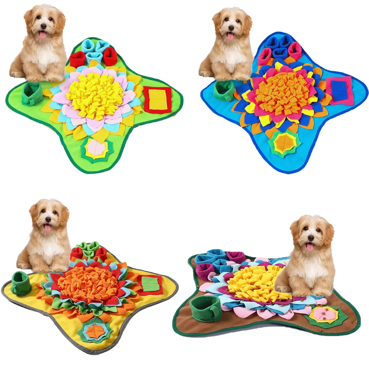 Disegno del fiore del sole cane Puzzle addestramento nascosto cibo coperta Slow Food Pad Snuffle tappetino per cani