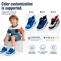 Chaussures de sport pour enfants avec lumières LED, fermeture Velcro, couleurs personnalisables, confortables, souples, respirantes, pour toutes les saisons, pour garçons
