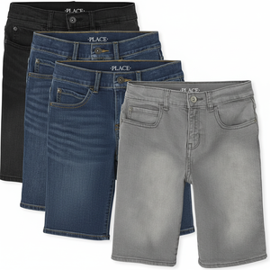 Pantalones vaqueros de tela vaquera de peso pesado estilo High Street para hombre, pantalones cortos de lona de carpintero con logotipo personalizado - Product Image 1