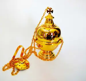 Thiết kế mới chất lượng cao đánh bóng thurible Lư Hương Đồng thau mạ vàng từ bengaluru, karnataka, Ấn Độ