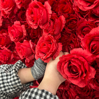 Panneaux muraux de fleurs artificielles 3D en soie Sunwedding 8ftx8ft, roses blanches et lotus, rideau en tissu pour la Saint-Valentin