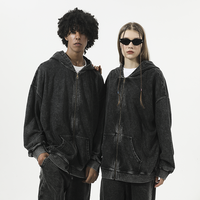 Ensembles de vêtements de rue 100% coton délavé à l'acide ensembles de vêtements de rue surdimensionnés vintage casual ensembles de sweat à capuche et de pantalons de survêtement vierges