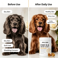 Complément alimentaire pour animaux de compagnie sous marque privée, en forme de cœur, pour chiens et chats, à base de biotine, pour la santé de la peau et du pelage, le contrôle de la chute de poils et l'éclat du pelage.