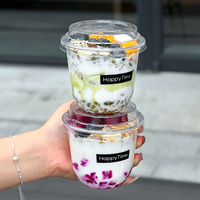 Gobelets en plastique PET transparent avec couvercles jetables pour dessert Parfait crème glacée aux fruits Boba thé et boissons à base de gâteaux