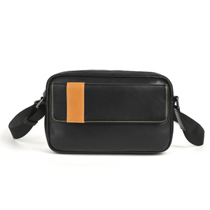 Laulisdon Men's Leather Crossbody <b>Bag</b> Black Cowhide Large Capacity Durable Everyday Use - Product Image 5