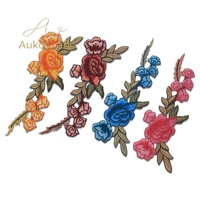 Applique brodée motif floral et feuille pour créateur de mode, DIY, pour vêtements, costumes, robes de mariée, patch décoratif brodé, autocollant