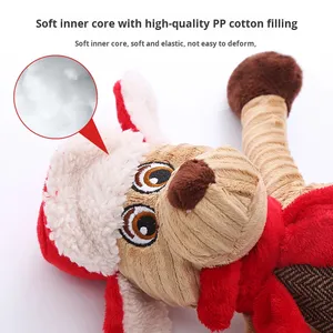 Jouet de Noël en gros pour chien, jouet couineur personnalisé amusant, jouet en peluche pour chiot, pour mâcheurs agressifs, produit à mâcher doux et résistant aux morsures - Product Image 3