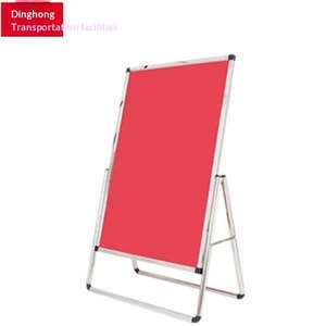 Support de signalisation vertical rouge en acier inoxydable avec éclairage intégré - Product Image 6