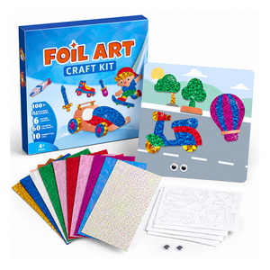 Kit d'art en feuille DIY pour enfants, autocollants en mousse pailletée, animaux de la jungle, activité créative, cadeau d'anniversaire pour enfants - Product Image 1