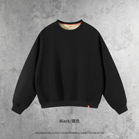 Sweat-shirt d'hiver en molleton épais 500G à col ras du cou, fermeture éclair, épaules tombantes, coupe ample, avec logo personnalisé, unisexe, streetwear, ODM