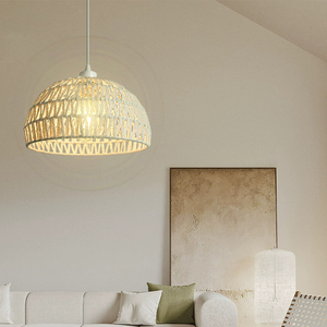 Lustre suspendu <span class=keywords><strong>lampe</strong></span> tricoté à la main tressé maison salon chambre décor <span class=keywords><strong>rotin</strong></span> corde <span class=keywords><strong>osier</strong></span> <span class=keywords><strong>bambou</strong></span> pendentif luminaire plafond - Product Image 5