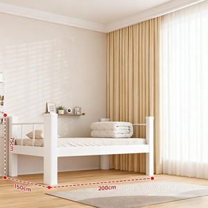 Giường sắt rèn một lớp giường hồ sơ dày giường thép gia cố với khung giường sắt cho ký túc xá sinh viên và nhân viên - Product Image 5