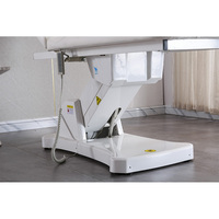 Table de soin esthétique électrique de luxe à 2 moteurs avec dossier et repose-jambes réglables en cuir pour salon et centre de spa