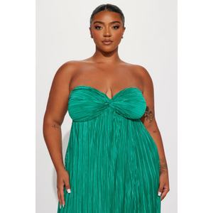 Vestido con Tirantes para Mujer, Vestido Largo Plisado y Ajustado para Vacaciones en la Playa - Product Image 4