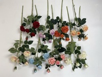 Hochwertige Handgefertigte 5-Köpfige Künstliche Seiden-Rosen in Rot und Weiß für Hochzeit, Muttertag, Party, Heim-Dekoration und Tischdekoration