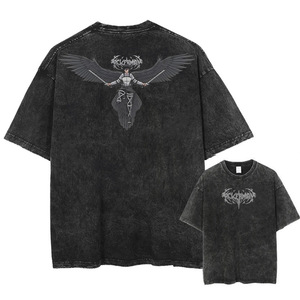 T-shirt à manches courtes pour hommes, imprimé Anime Attack Titan Levi Yager, Vintage, lavé, dessin animé, décontracté, Harajuku, pur coton, respirant - Product Image 3