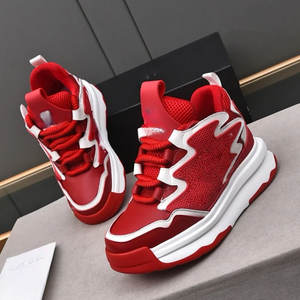 รองเท้าผ้าใบดีไซน์เนอร์สุดหรูสำหรับผู้ชาย รุ่นสั่งทำพิเศษ สีดำขาว แฟชั่นทันสมัย น้ำหนักเบา ผลิตจากหนัง รองเท้าลำลอง - Product Image 1